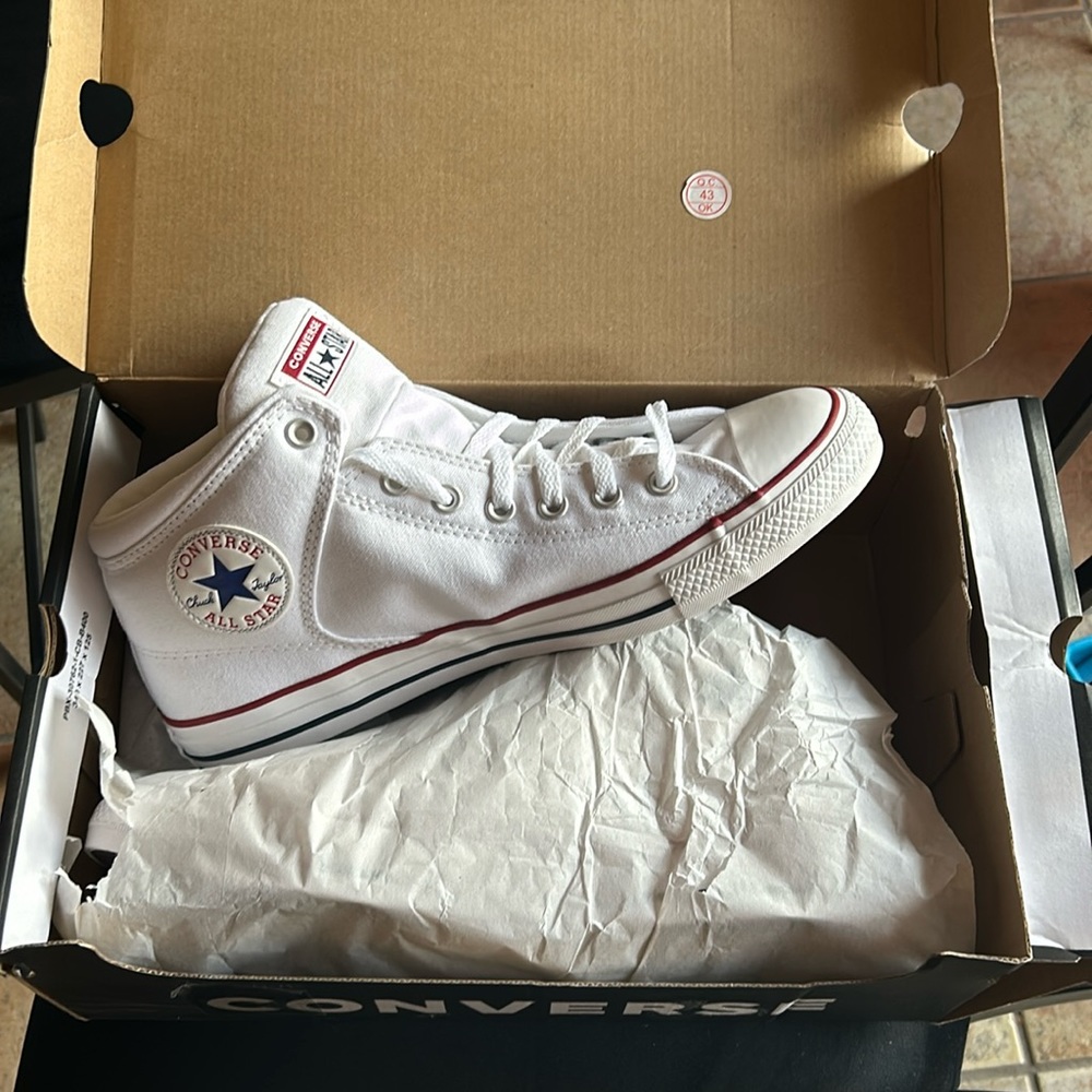 White Converse ctas high street mid men’s 11